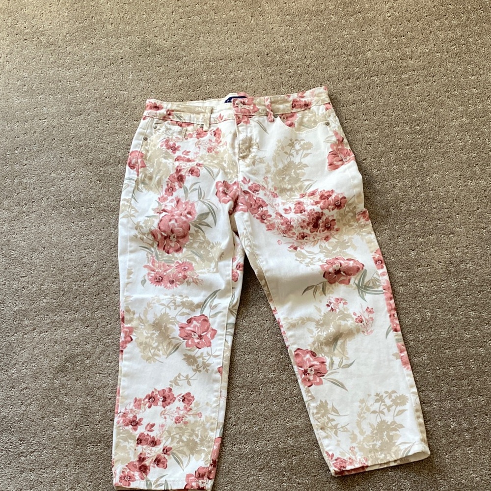 Charter Club Floral Print Pants - Pink and Cream